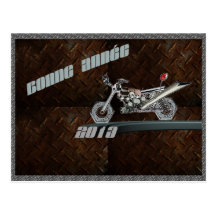 bonne année métallique aux motards cartes postales