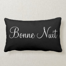 Bonne Nuit Sweet Dreams Decorative Bedroom Accent  Pillow