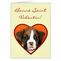 Bonne Saint Valentin boxer dog card