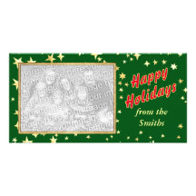 Bonnes fêtes avec des étoiles cartes de vœux avec photo