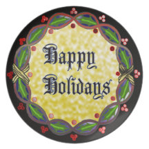 bonnes fêtes guirlande assiette