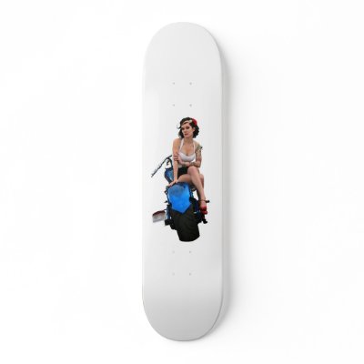 Bonneville County Choppers Pinup Deck Skateboard Deck by BonnevilleChoppers