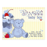 Bonnie Blue Bear Shower Invitation Post Card