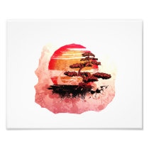 Bonsai Vintage Graphic Cool Red Version Photo Art