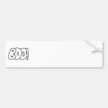 Boo! Fat Jagged Letters. Bumper Sticker
