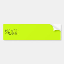 BOO! In Black Outlined Shaky Letters. Bumper Sticker