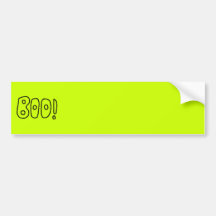BOO! In Black Rounded Jagged Letters. Bumper Stickers