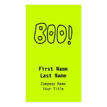 BOO! In Black Rounded Jagged Letters. Business Cards