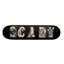 Boo! Jagged Black Letters. Halloween. Skate Board Deck