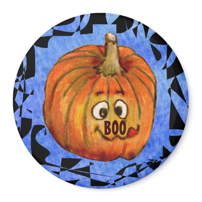 Boo Pumpkin Halloween Squash Magnet by zooogle