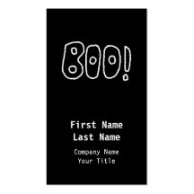 BOO! Rounded Jagged White Letters. Business Card Templates