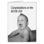 Boob Job Baby Congratulations Greeting Cards