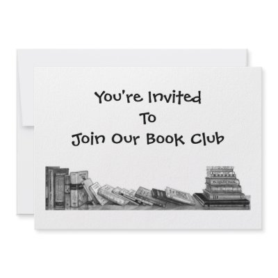 BOOK CLUB INVITATION: PENCIL DRAWING, BOOKS by joyart