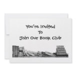 BOOK CLUB INVITATION: PENCIL DRAWING, BOOKS