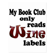 Book Club Wine Labels Post Card