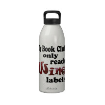 Book Club Wine Labels Reusable Water Bottles