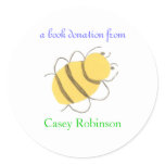 Book donation sticker - bee