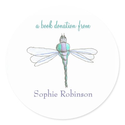 Book donation sticker - dragonfly by KarateKatGraphics