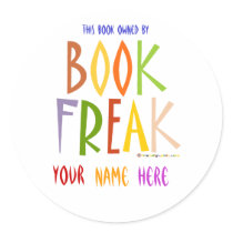 Book Freak Bookplate Stickers