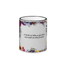 book in garden mug