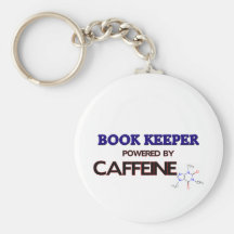 Book Keeper Powered by caffeine Key Chains
