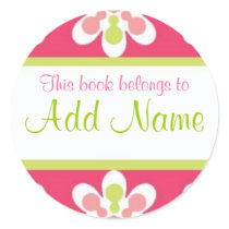 Book Label "this book belongs to" Retro Stickers