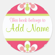 Book Label "this book belongs to" Retro Stickers