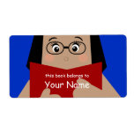 Book Lover Girl 1 Bookplate Label