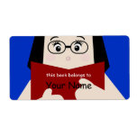 Book Lover Girl 2 Bookplate Label