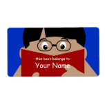 Book Lover Male 1 Bookplate Label