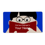 Book Lover Male 2 Bookplate Label