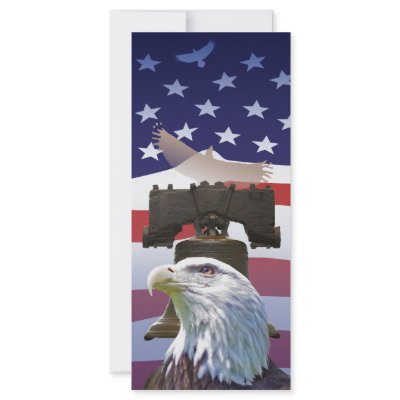 Book Marker - Eagle, Liberty Bell, U.S. Flag Custom Rack Card by PoweredStudios