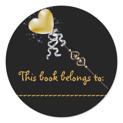 Book Name Sticker (Magic Wand) by ZazzleCelebrations