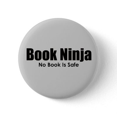 Book Ninja Button by HesedBooks