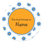 Book Plate with cute flower design stickers