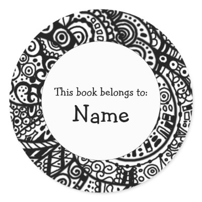 Book plate with doodle art stickers by karanta