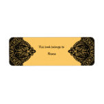Book plate with doodle design return address labels
