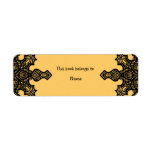 Book plate with doodle design return address labels