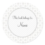 Book plate with elegant floral design sticker