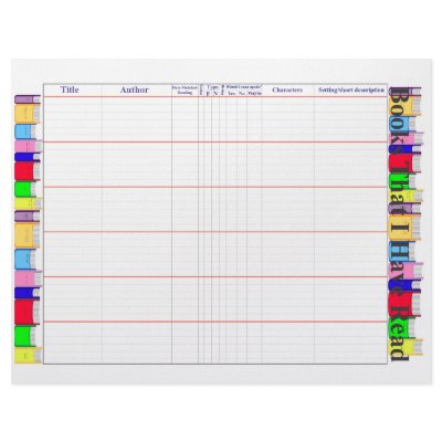 Book Reader Log Page Letterhead Template by Lynnes_creations
