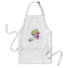 Book stack computer mouse apron