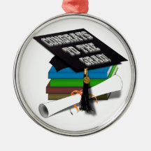 Book Stack "CONGRATS TO THE GRAD" Diploma Christmas Ornament