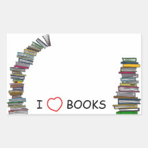 Book Stacks Sticker Bookplate