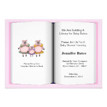Book Theme Baby Shower Invitation (Girl)