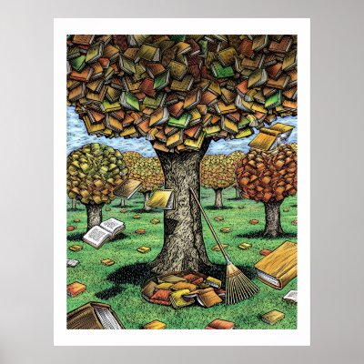 Book Tree Poster by timfoleyillo