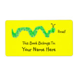 Book Worm, Personalized Shipping Labels