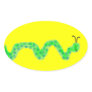 Book Worm Oval Stickers