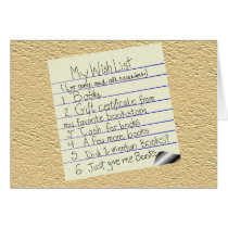 Booklover's Wish List Greeting Card
