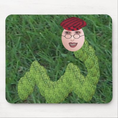 Bookman T. Worm Mouse Pads by SeaAngel