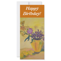 Bookmark Happy Birthday Yellow Vase